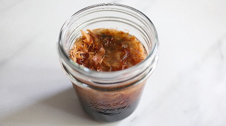 dark liquid in jar