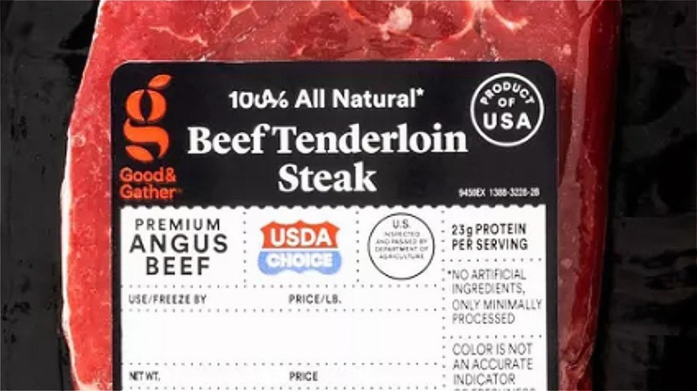 steak with product of USA sticker