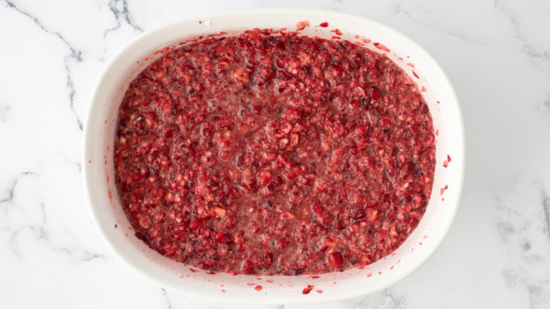 cranberry filling in dish