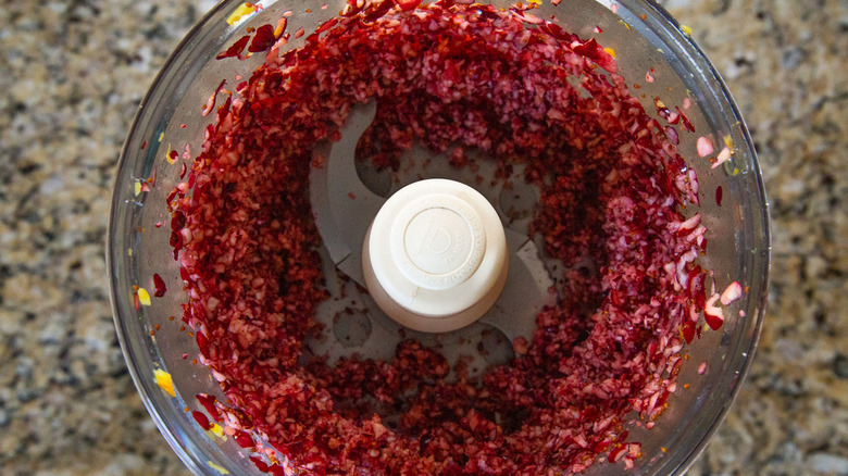 ground cranberries in food processor