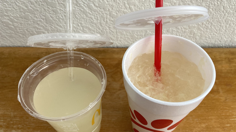 lemonades with lids open