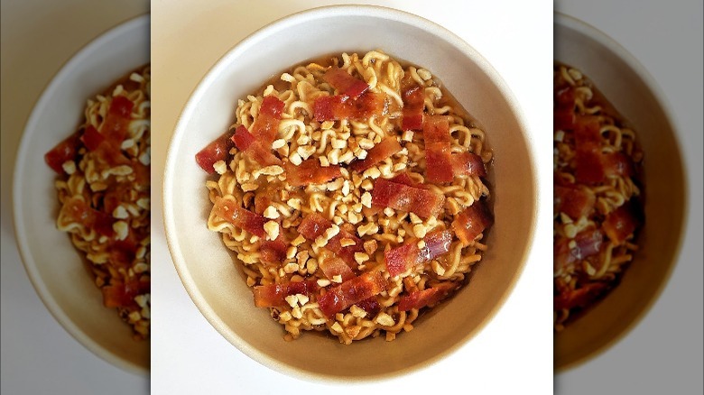 Ramen Express noodles with bacon