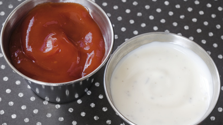 ketchup and ranch dressing