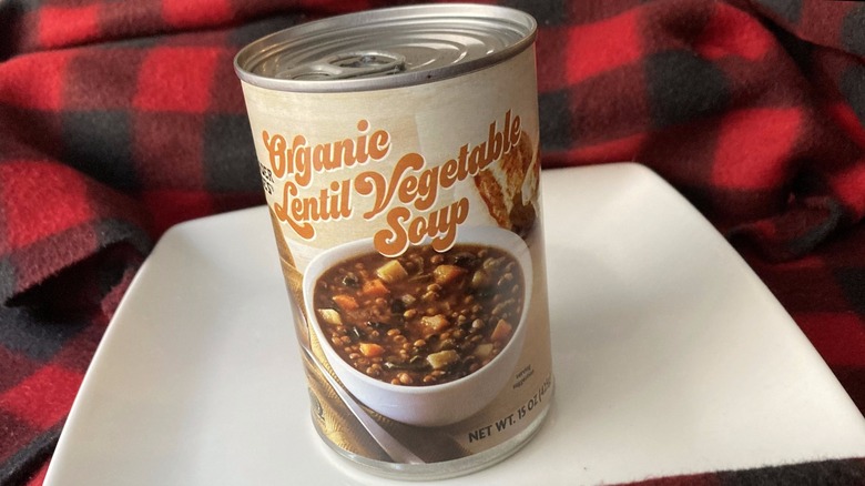 can of Organic Lentil Vegetable Soup