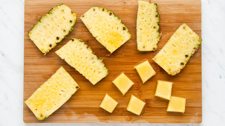 chunks of pineapple skin