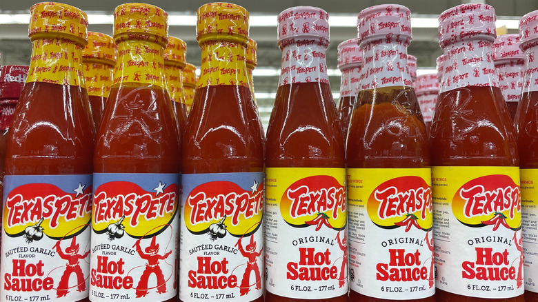 Texas Pete hot sauce bottles