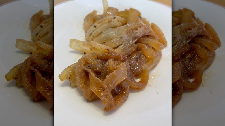 sauteed onions on plate