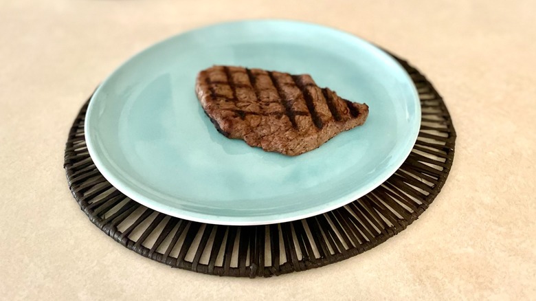 sirloin steak on plate