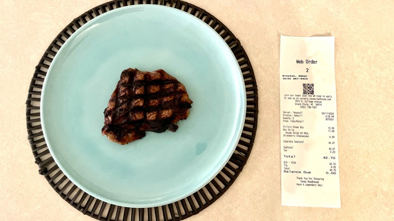 new york strip with receipt