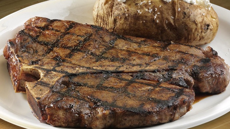 Texas Roadhouse steak with baked potato