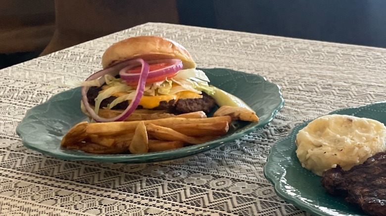 Texas Roadhouse cheeseburger on plate