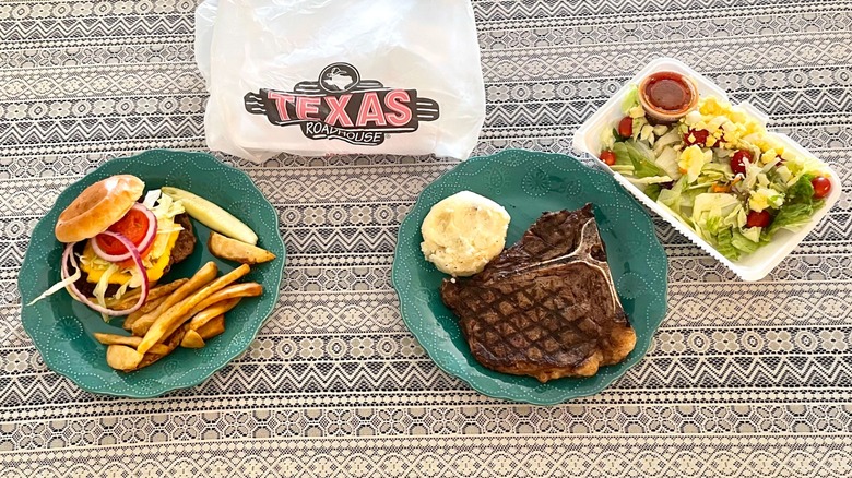 texas roadhouse cheeseburger and steak