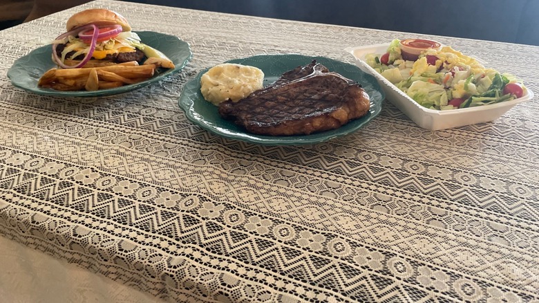 texas roadhouse cheeseburger and steak