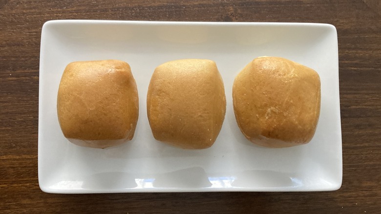 Three Texas Roadhouse rolls