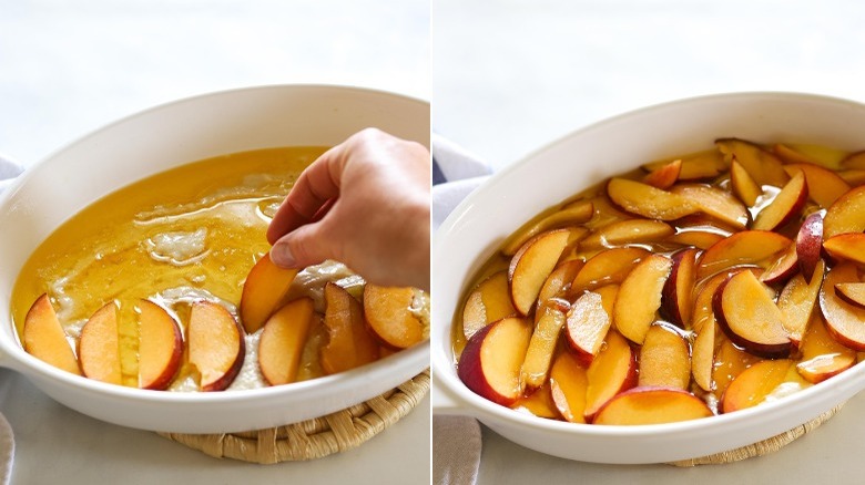 Layering the peaches