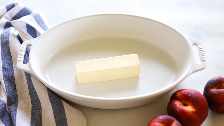 butter stick in baking dish