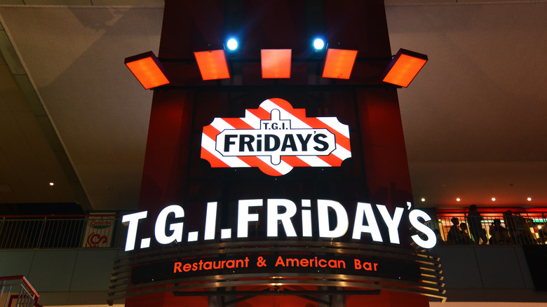 TGI Fridays restaurant sign