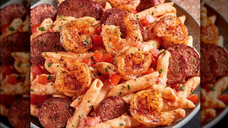 penne with blackened shrimp and sausage