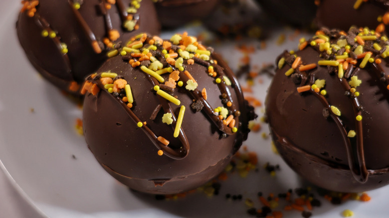 hot chocolate bombs on plate