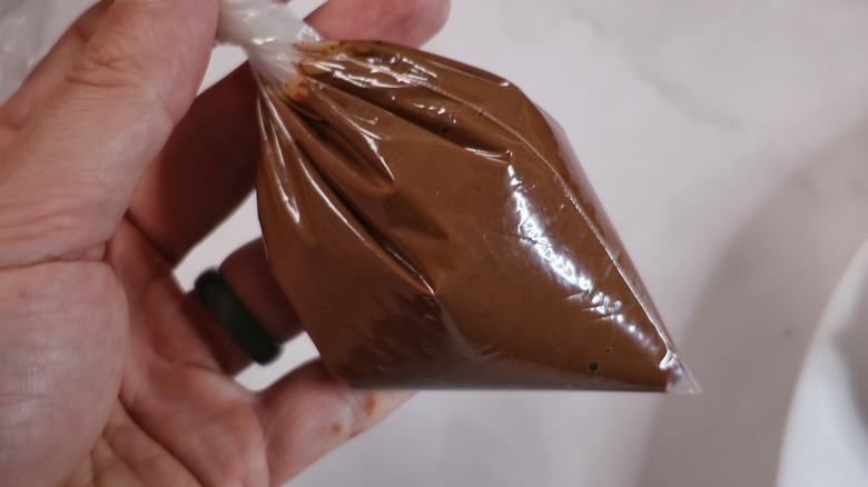 chocolate in piping bag