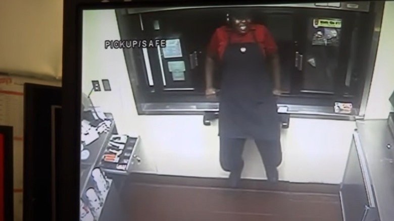 wendy's employee climbs out drive-thru window