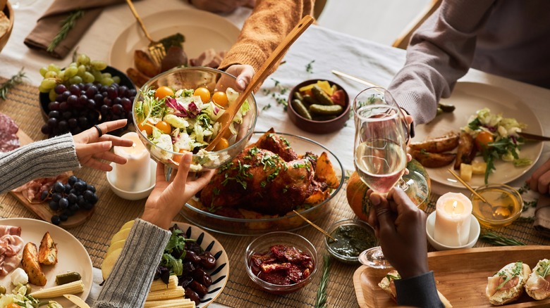 dinner party dishes at table