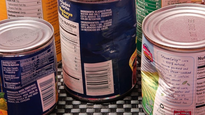 dented cans of food