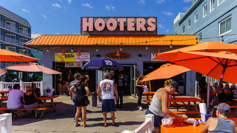 Outside a Hooters