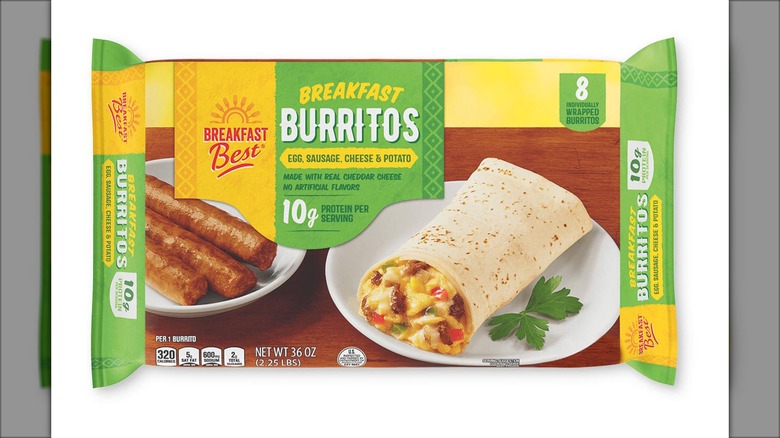 Package of breakfast burritos