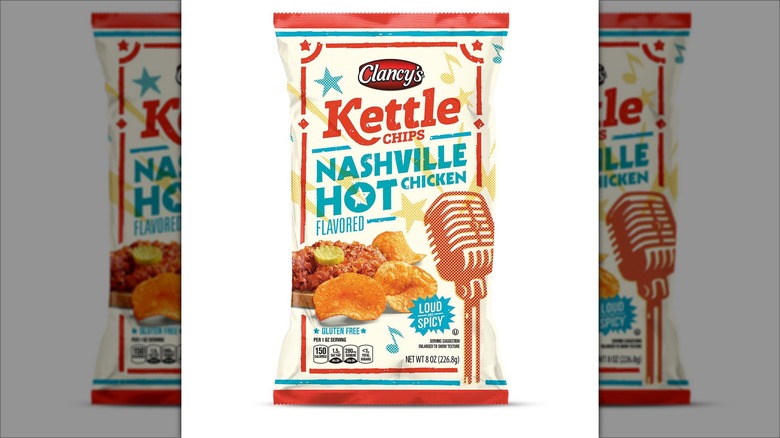 Bag of Nashville hot chicken flavored kettle chips