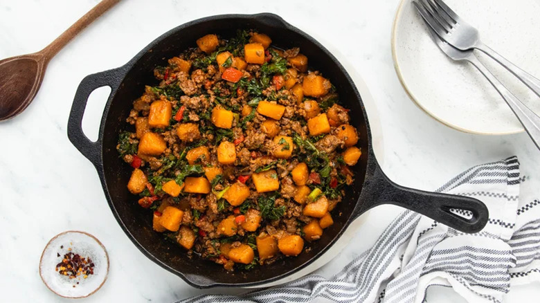 Ground beef and sweet potatoes