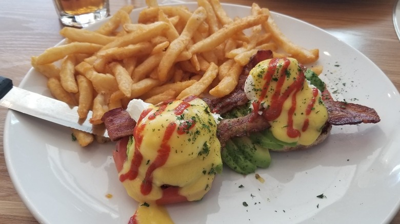 eggs Benedict with bacon