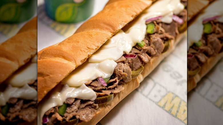 Subway Philly cheesesteak sub