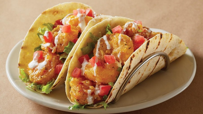 Bang Bang Shrimp Tacos with fries at Bonefish Grill