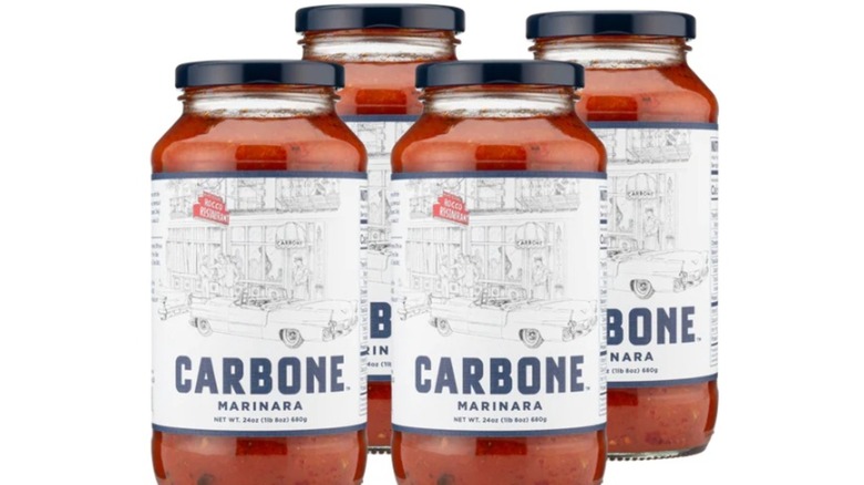 Jars of Carbone marinara sauce