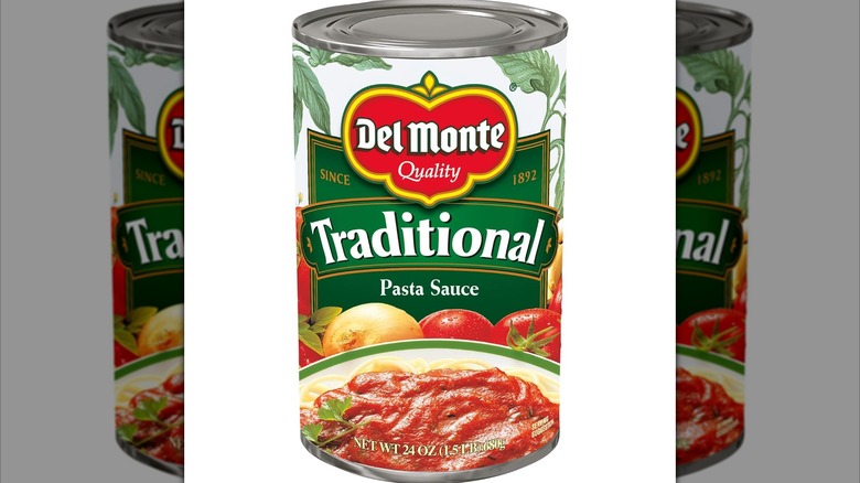 Can of Del Monte traditional pasta sauce