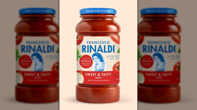 Jar of Francesco Rinaldi marinara sauce