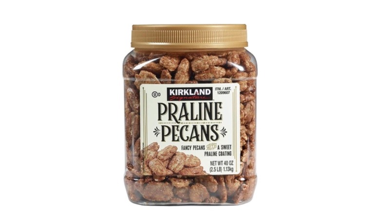 candied pecans in jar