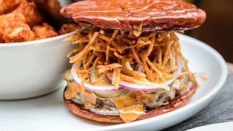 Bar Sardine burger with potato sticks