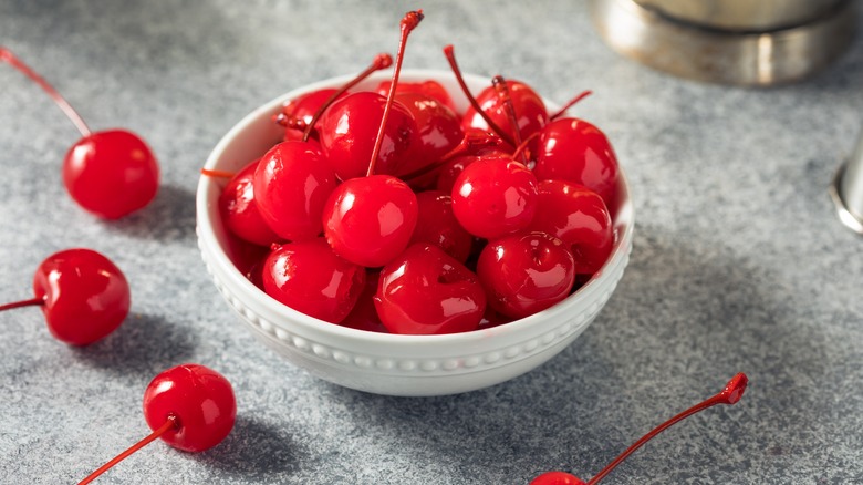 bowl of maraschino cherries 