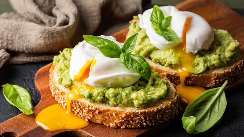 Poached eggs avocado toast