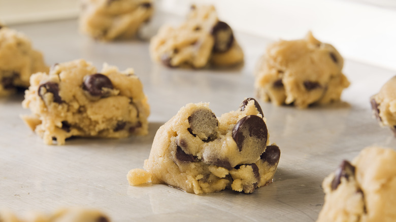 raw chocolate chip cookie dough