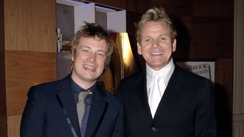 jamie oliver and gordon ramsay smiling