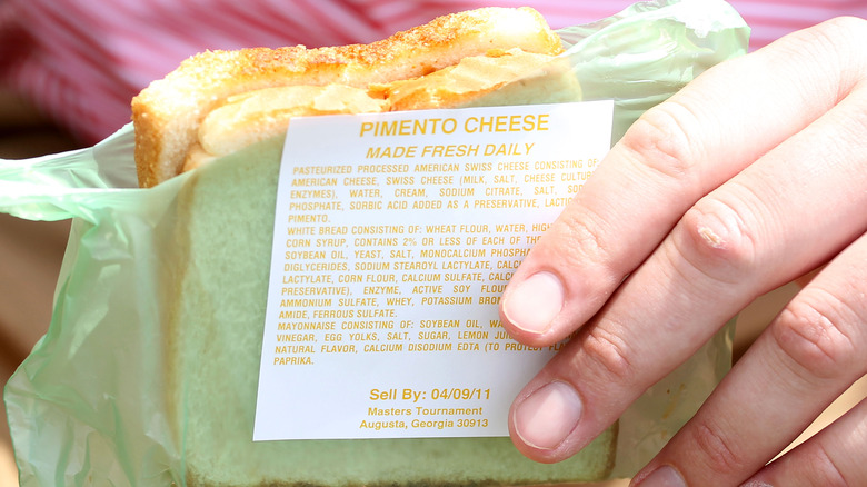 masters spectator with pimento cheese sandwich