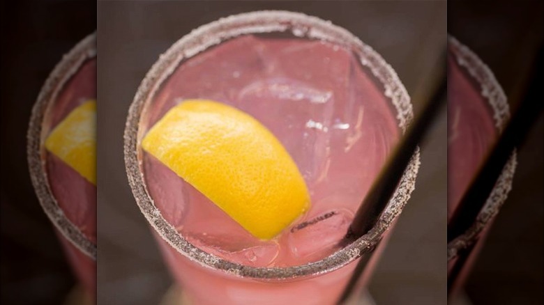 Pink Lemonade with straw