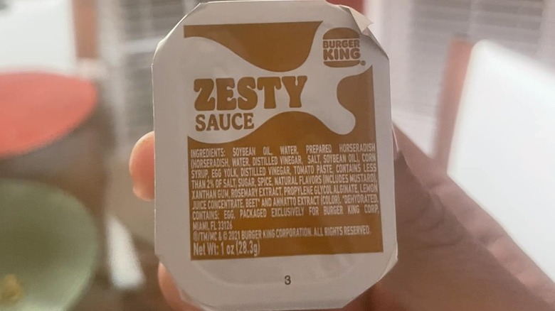 Burger King zesty sauce