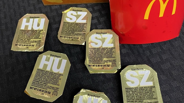 Packets of McDonald's Szechuan Sauce