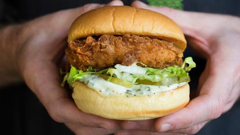 Fried chicken burger