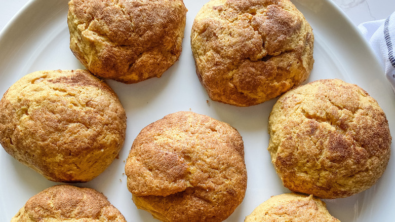 Pumpkin snickerdoodles on plate