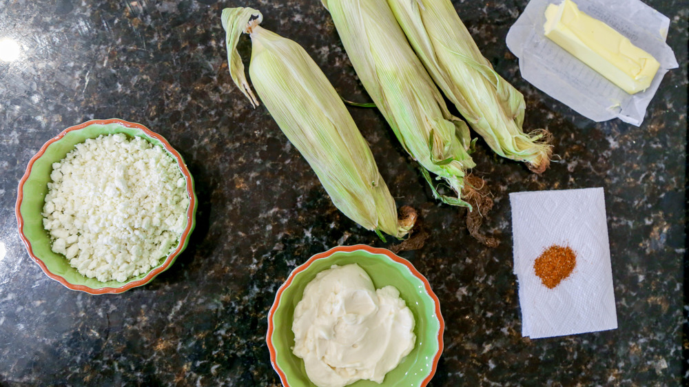 5-ingredient Mexican street corn ingredients displayed